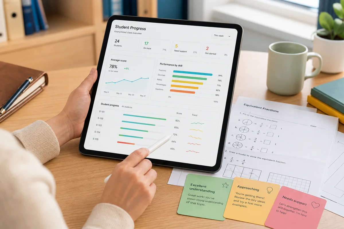 Suivi des élèves sur tablette enseignant